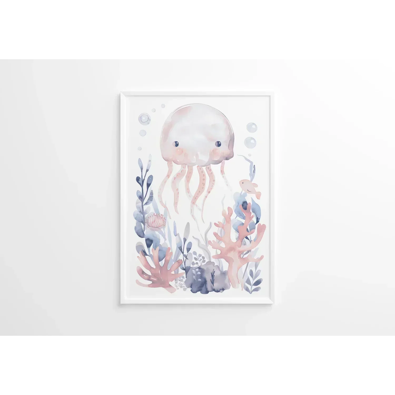 Blue Octopus Nursery Wall Art Print - Print