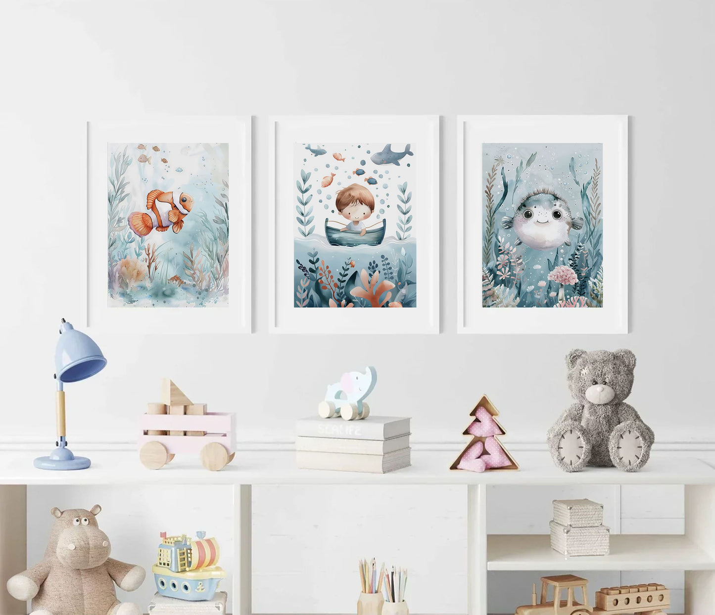 Watercolour Clownfish Nursery Wall Art