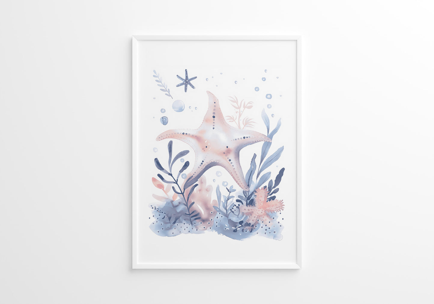 Blue Creatures Nursery Wall Art Set