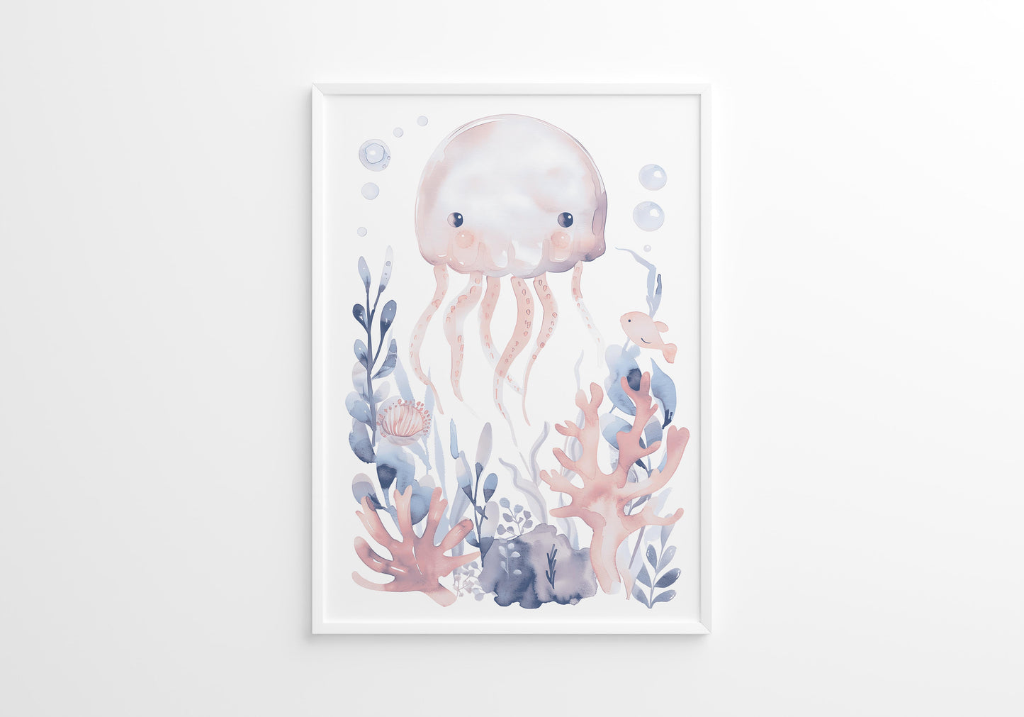 Blue Creatures Nursery Wall Art Set