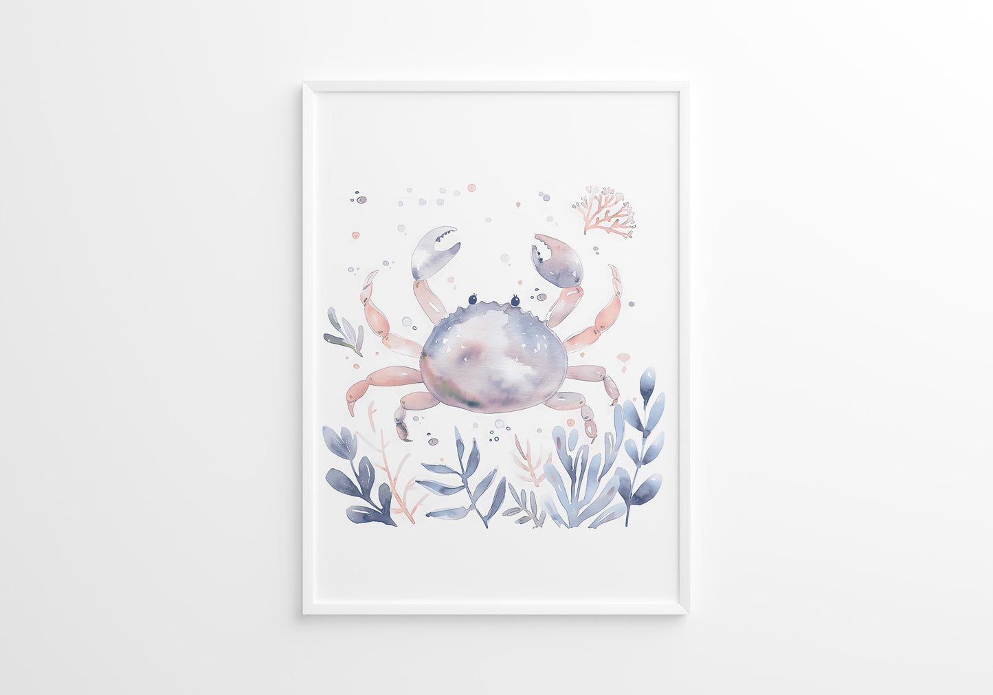 Blue Creatures Nursery Wall Art Set